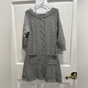 GAP KIDS Gray Long Sleeve Pockets Knit Sweater Dress SIZE SMALL 6/7 Pre Loved
